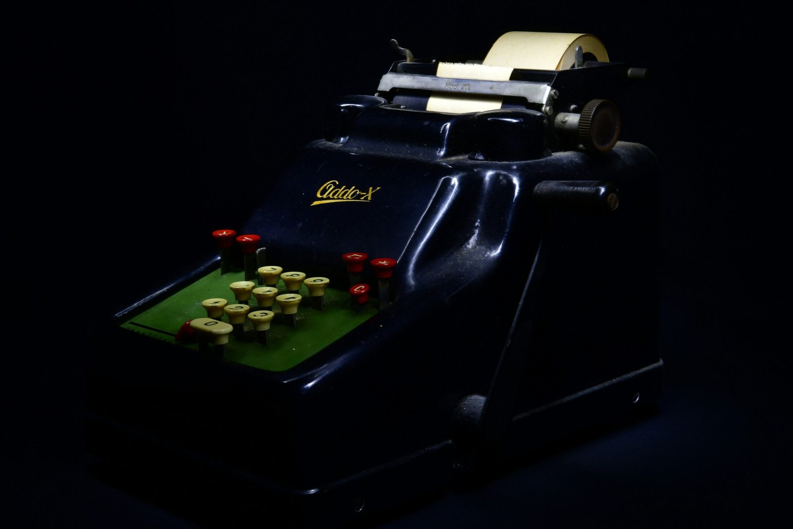 vintage black and green cash register